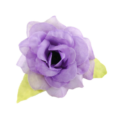 цветок розы с листочками сиреневый, 1шт - 2