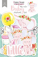 набор высечек, коллекция my cute baby elephant girl, 44 шт