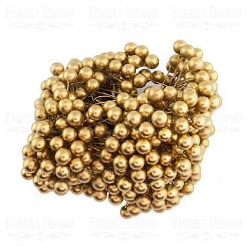 Set of lacquer guelder rose berries, Gold, 20pcs