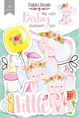 набор высечек, коллекция my cute baby elephant girl, 44 шт