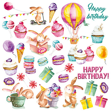 Sheet of images for cutting. Collection "Sweet Birthday"