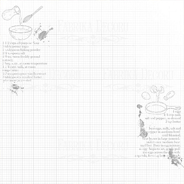 Blatt doppelseitiges Papier für Scrapbooking Soul Kitchen #45-03 12"x12"