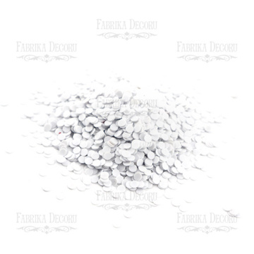 Sequins Round flat, white, #403 - 2