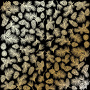 Лист односторонней бумаги с фольгированием, дизайн Golden Pine cones Black, 30,5см х 30,5см