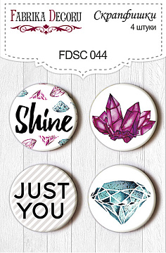 Set of 4pcs flair buttons for scrabooking #044