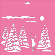 Stencil for decoration XL size (30*30cm), Christmas Trees #163