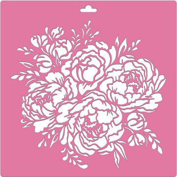 Stencil for decoration XL size (30*30cm), Bunch of roses, #208