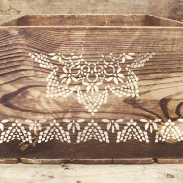 Stencil reusable, 15x20cm "Knitted napkin with flowers", #355 - 2 Stencil reusable, 15x20cm "Knitted napkin with flowers", #355 - 2