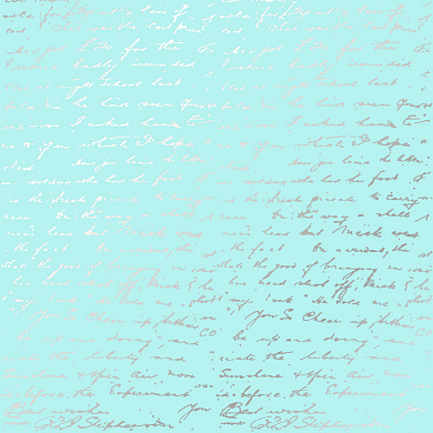 лист односторонней бумаги с серебряным тиснением, дизайн silver text turquoise, 30,5см х 30,5см