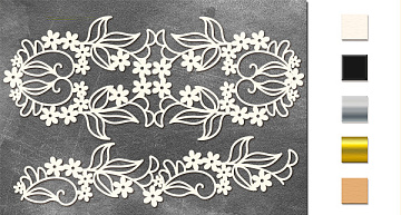 Chipboard embellishments set, Forget-Me-Not Ornament #543