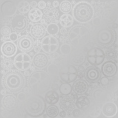 лист односторонней бумаги с серебряным тиснением, дизайн silver gears gray, 30,5см х 30,5см