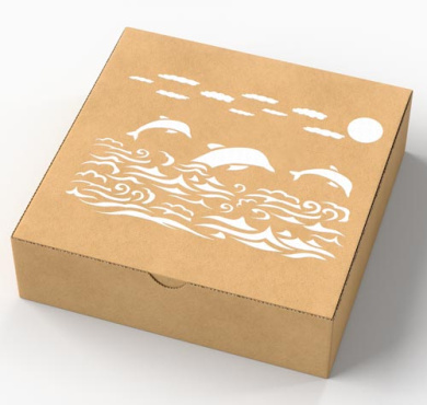 трафарет многоразовый, 15 см x 20 см, дельфины и море, #369 фабрика декору - 2