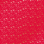 Sheet of single-sided paper with gold foil embossing, pattern Golden stars, color Poppy red, 12"x12"