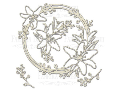 мегачипборд лилии в круге 30x30 см #013  - 2