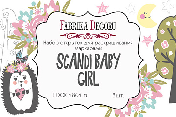 Set mit 8 Stück 10х15cm zum Ausmalen mit Markern Scandi Baby Girl RU