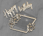 Mega shaker dimension set, 15cm x 15cm, Square frame - Happy Birthday - 0