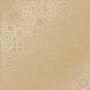 Sheet of single-sided paper with gold foil embossing, pattern Golden Gears Kraft, 12"x12" 