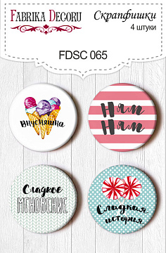 Set of 4pcs flair buttons for scrabooking #065