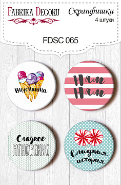 Set mit 4 Flair-Buttons für Scrapbooking #065