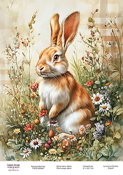 Decoupage card «Easter Bunny-13» #000937, 21cm x 29,7cm