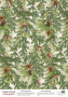 Arkusz kalki z nadrukiem, Deco Vellum, format A3 (11,7" х 16,5"), "Gałęzie drzew iglastych"
