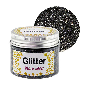 Glitter, FarbeSchwarzsilber, 50 ml