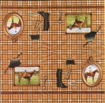 Decoupage napkin "Horseback Riding" - 2