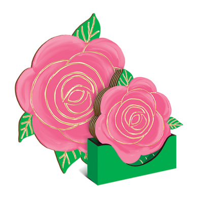 diy wooden coloring set, set of cup holders "roses", 6 pcs., #047 - 2