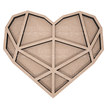 Mix box  Polygonal heart, 26х30sm