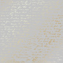 Sheet of single-sided paper with gold foil embossing, pattern "Golden Text Gray"