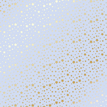 Blatt aus einseitigem Papier mit Goldfolienprägung, Muster Goldene Sterne Lila, 12"x12"