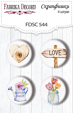 Set of 4pcs flair buttons for scrabooking Spring inspiration #544