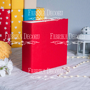 Blank album with a soft fabric cover Red 20cm х 20cm