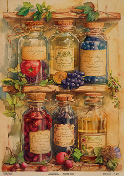 Kraftowy papier do decoupage, 29,7x42cm, „Botanica Kraft”, #0008
