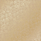 лист односторонней бумаги с фольгированием, дизайн golden rose leaves kraft, 30,5см х 30,5см