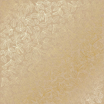 Einseitig bedruckter Papierbogen mit Goldfolienprägung, Muster "Goldene Rosenblätter, Farbe Kraft"