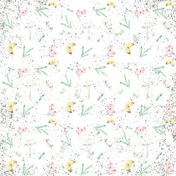 Blatt doppelseitiges Papier für Scrapbooking Frühlingsduft #50-01 12"x12"