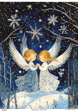 Decoupage Card Little angels, #0907, 29.7x42cm