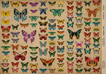 Kraft Decoupage Papier 29,7x21cm, “Botanica Kraft”, #0048