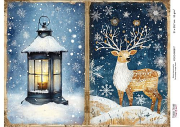 Decoupage card «Christmas Tale» #000817, 21cm x 29,7cm