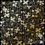 Einseitig bedruckter Papierbogen mit Goldfolienprägung, Muster "Golden Winterberries Black"