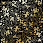 Sheet of single-sided paper with gold foil embossing, pattern "Golden Winterberries Black"