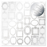 Acetate silver foiled sheet Silver Frames 12"x12"