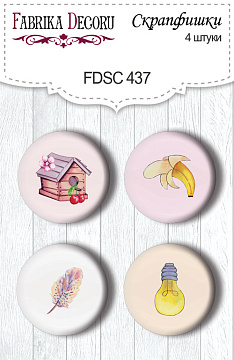 Set of 4pcs flair buttons for scrabooking Cutie sparrow girl #437