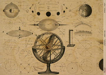 Kraftowy papier do decoupage, 42x29,7 cm, „Scienze antiche”, #0042