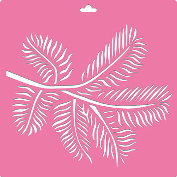 Stencil for decoration XL size (30*30cm),  Christmas tree's branch #185