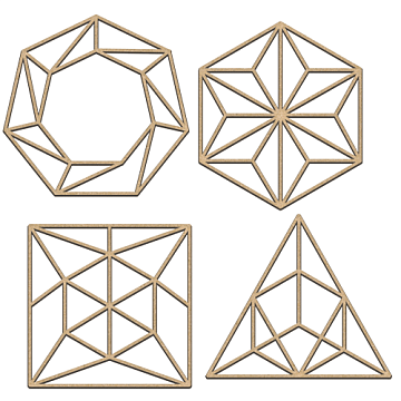 Set of mdf elements for decorating #246