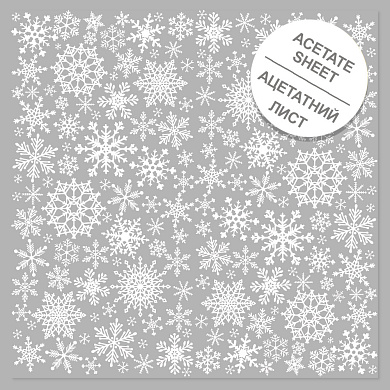 ацетатный лист с белым узором white snowflakes 30,5х30,5 см