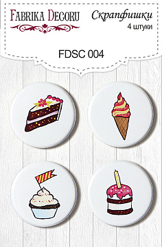 Set of 4pcs flair buttons for scrabooking #004