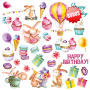 Double-sided scrapbooking paper set Sweet Birthday 8"x8", 10 sheets - 10